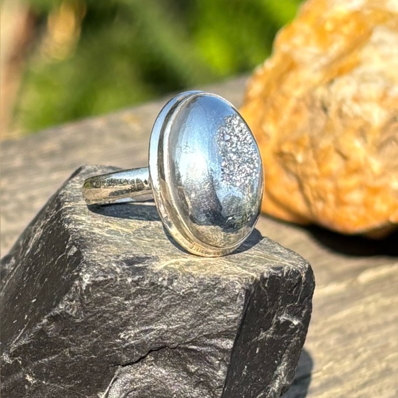 Platinum Aura Druzy Ring